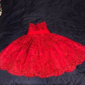 Barbie’s Apparel | Elegant Red Lace Kids Dress | size:2| pre-loved